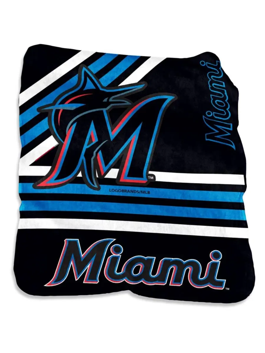 Плед из флиса Miami Marlins 127 x 152 см Logo Brands — изображение 1 из 1, нет цвета