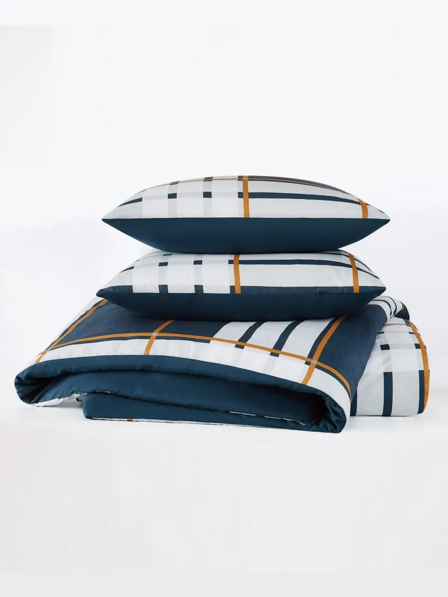 Комплект постельного белья Henry Plaid из 3 предметов, размер Full/Queen Truly Soft — изображение 3 из 6, синий