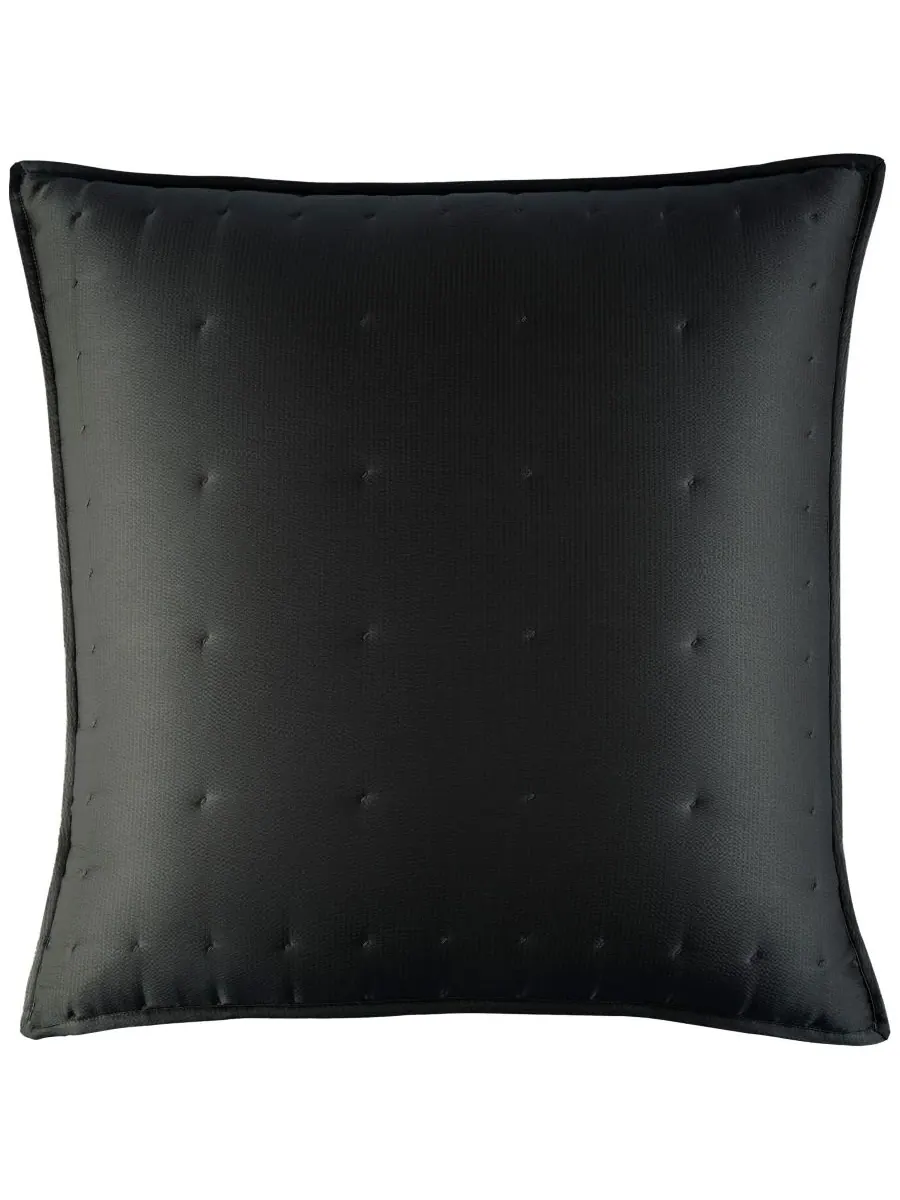 Шелковая наволочка с фактурой под молоток, европейский стиль Donna Karan Home, Black, European Sham