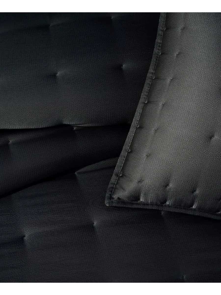 Шелковая наволочка с фактурой под молоток, европейский стиль Donna Karan Home, Black, European Sham — изображение 3 из 4