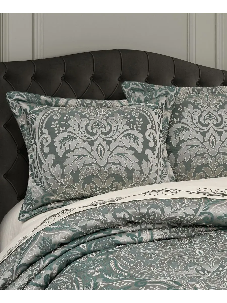 Комплект постельного белья Renata Floral из 4 предметов, размер King J Queen New York — изображение 2 из 6, бирюзовый