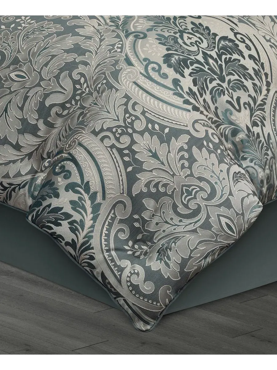 Комплект постельного белья Renata Floral из 4 предметов, размер King J Queen New York — изображение 4 из 6, бирюзовый