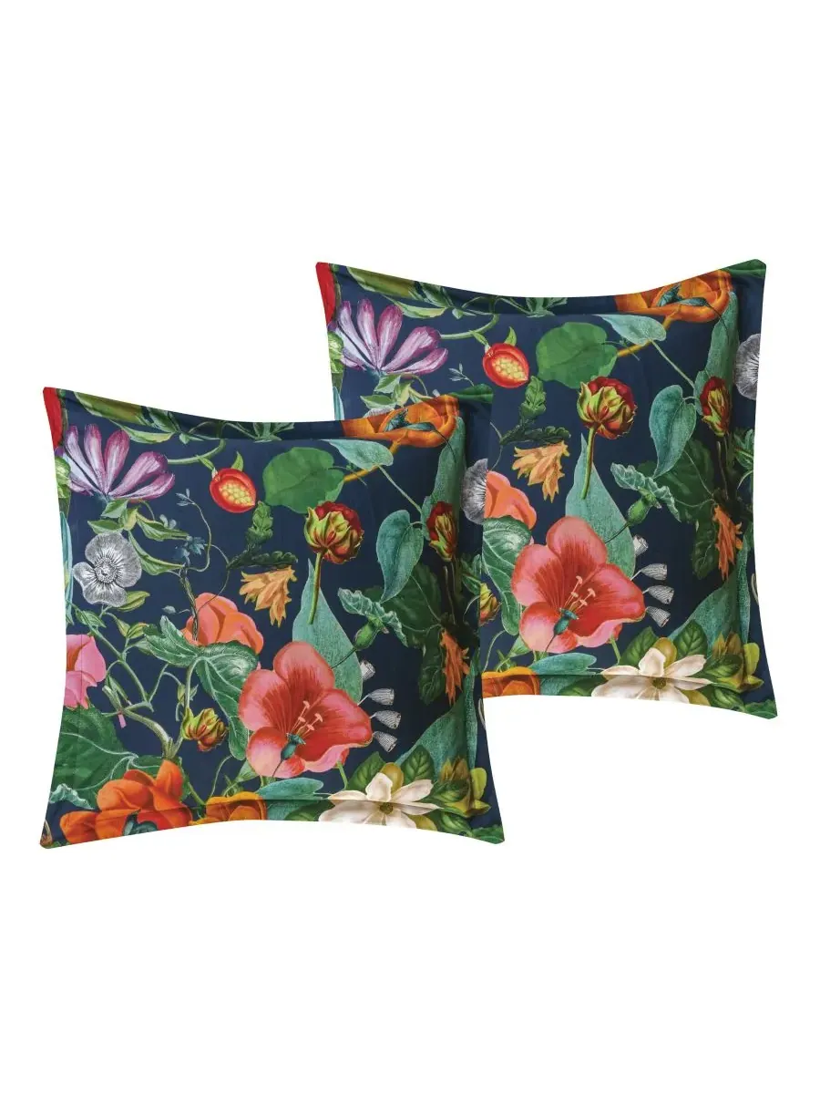 Комплект из 2 наволочек Home Bellara Cotton, европейский стиль Levtex — изображение 1 из 4, темно-синий