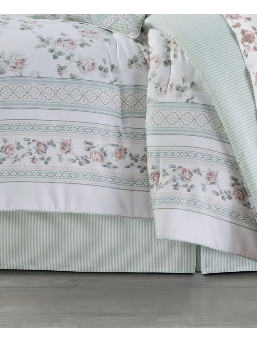 Комплект постельного белья Rialto Classic Floral, 4 предмета, размер Queen Royal Court, шалфейный — изображение 3 из 4