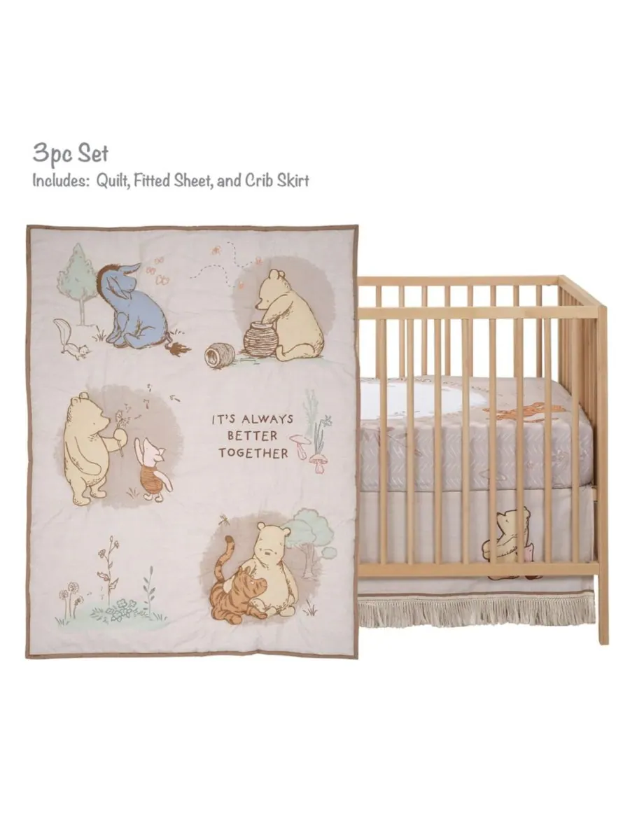 Комплект постельного белья для детской кроватки Disney Baby Pooh Bear & Pals из хлопка, 3 предмета — изображение 2 из 9