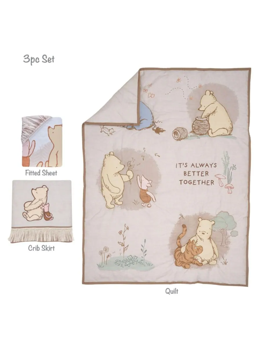 Комплект постельного белья для детской кроватки Disney Baby Pooh Bear & Pals из хлопка, 3 предмета — изображение 4 из 9