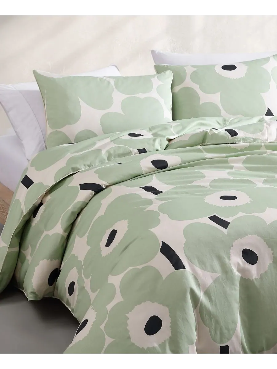 Комплект постельного белья Unikko Cotton, 3 предмета, размер Full/Queen Marimekko — изображение 8 из 10, зеленый