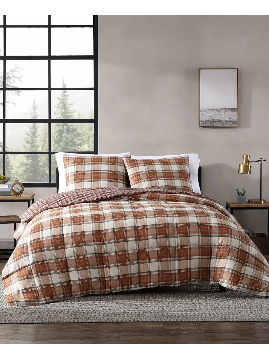 Комплект постельного белья Edgewood Plaid с наполнителем, имитирующим пух, размер King Eddie Bauer — изображение 1 из 10