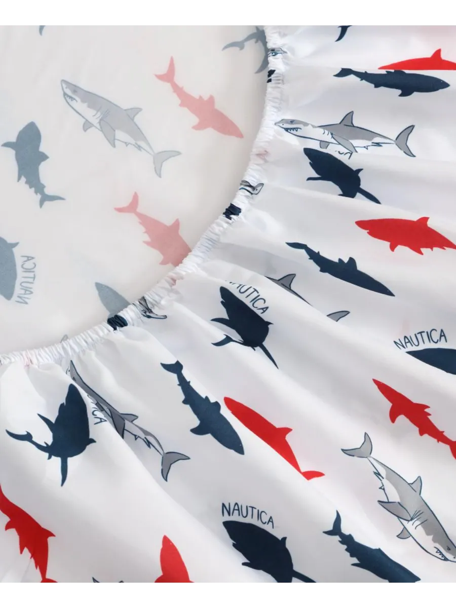 Комплект постельного белья Branson Sharks из микрофибры, 3 предмета, размер Twin XL Nautica — изображение 5 из 6, темно-синий