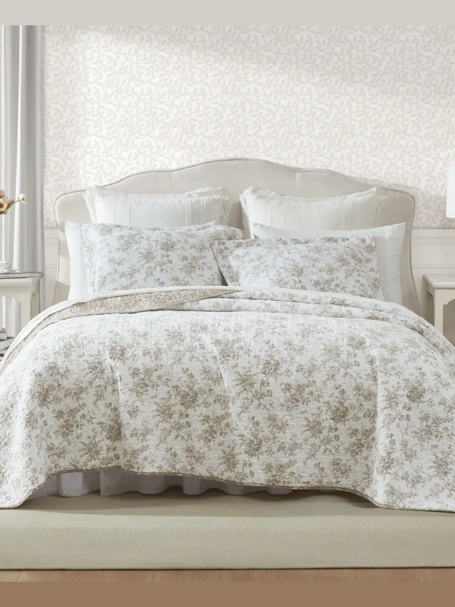 Комплект из двух двусторонних хлопковых стеганых одеял walled garden, размер twin. Laura Ashley — изображение 1 из 9