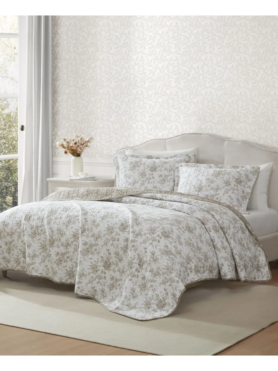 Комплект из двух двусторонних хлопковых стеганых одеял walled garden, размер twin. Laura Ashley — изображение 8 из 9