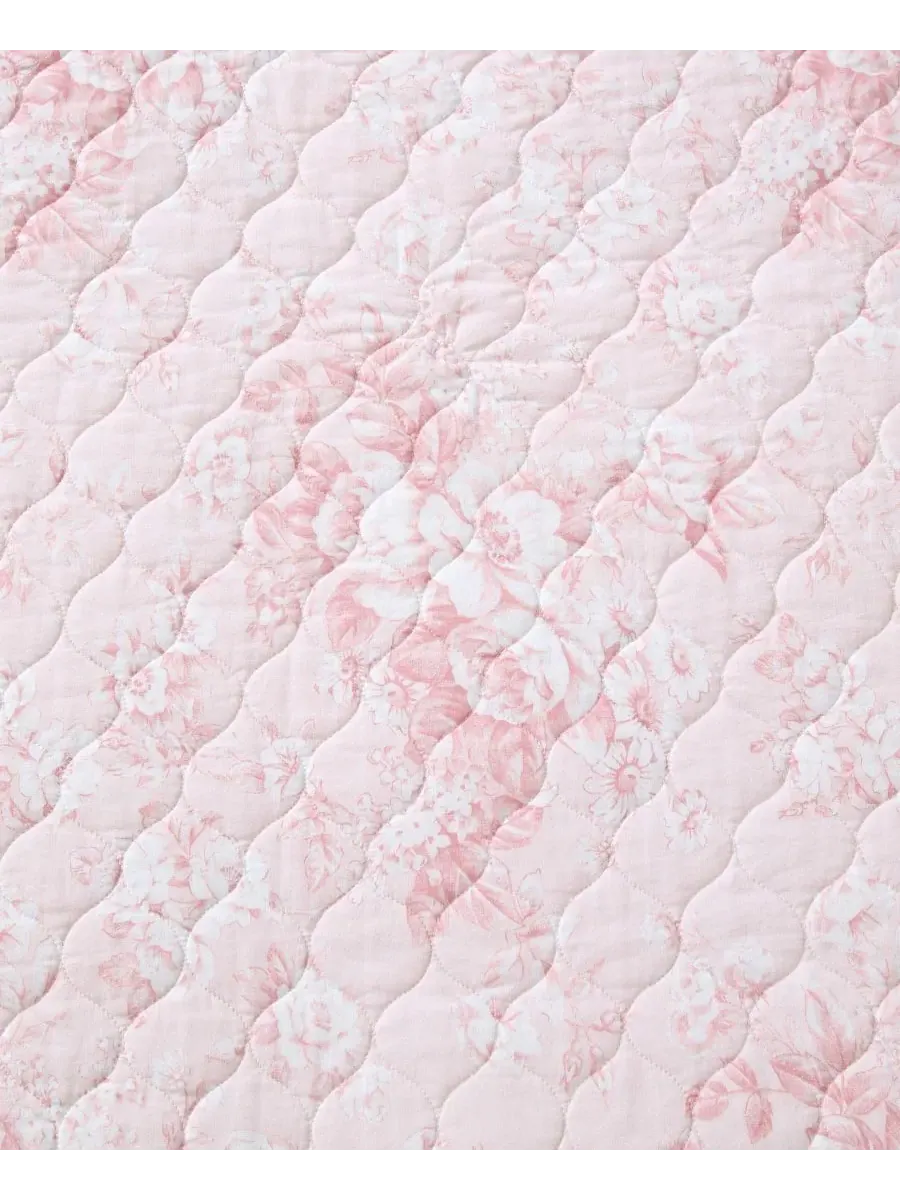Двусторонний стеганый комплект Toile Delightful, 2 предмета, размер Twin Laura Ashley — изображение 6 из 8, бледный розовый