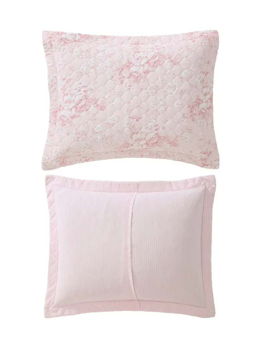 Двусторонний стеганый комплект Toile Delightful, 2 предмета, размер Twin Laura Ashley — изображение 7 из 8, бледный розовый
