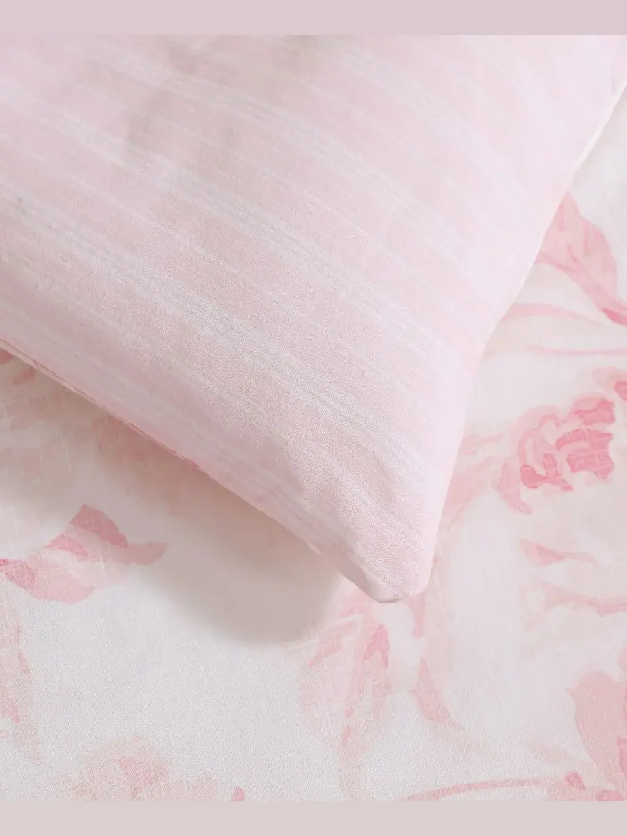 Комплект постельного белья Anja Textured Toile из 3 предметов, размер King Laura Ashley — изображение 4 из 6, розовый
