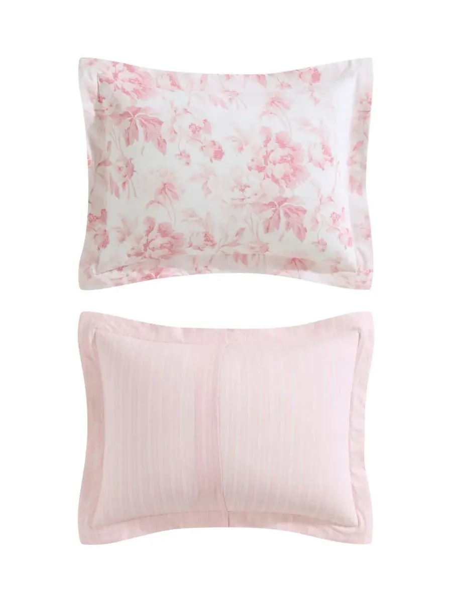 Комплект постельного белья Anja Textured Toile из 3 предметов, размер King Laura Ashley — изображение 6 из 6, розовый