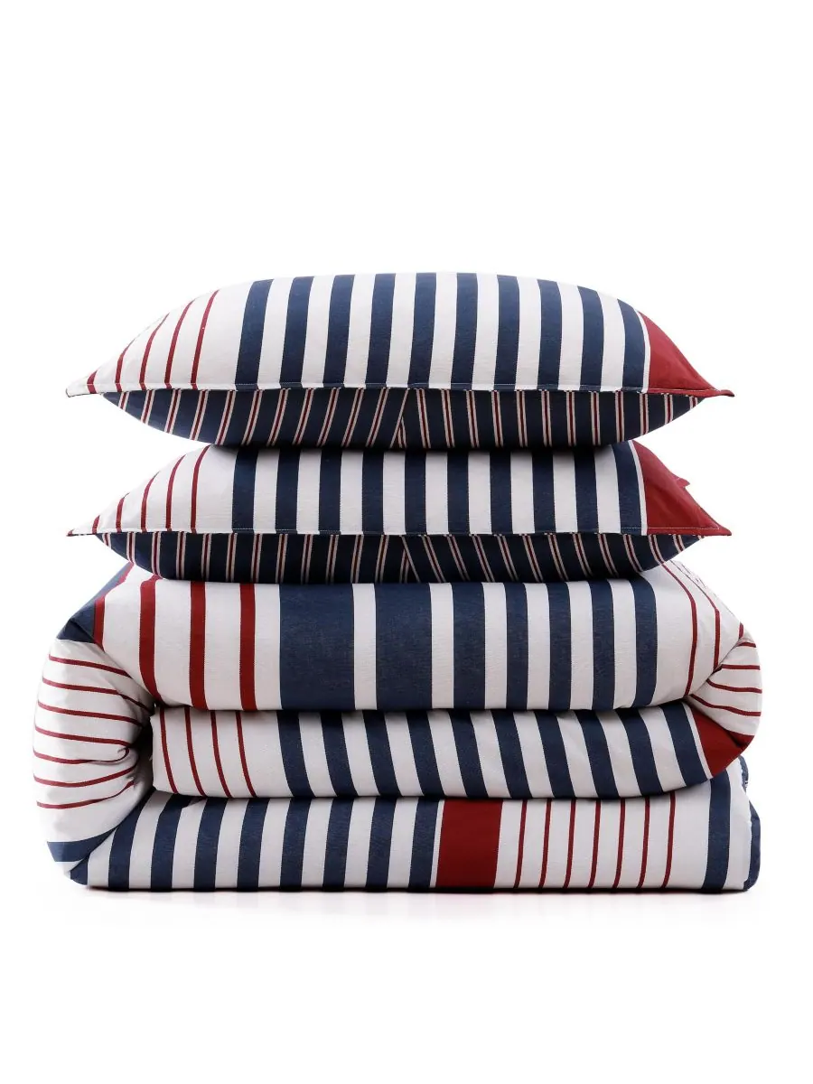 Tommy Hilfiger комплект постельного белья Бруклин из хлопка в полоску размер Кинг, 3 предмета — изображение 2 из 8, красный