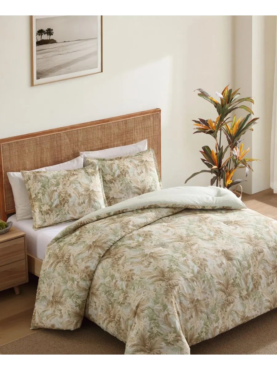 Комплект постельного белья Tommy Bahama Palm Paradise из 3 предметов, размер Full/Queen Tommy — изображение 3 из 7, зеленый