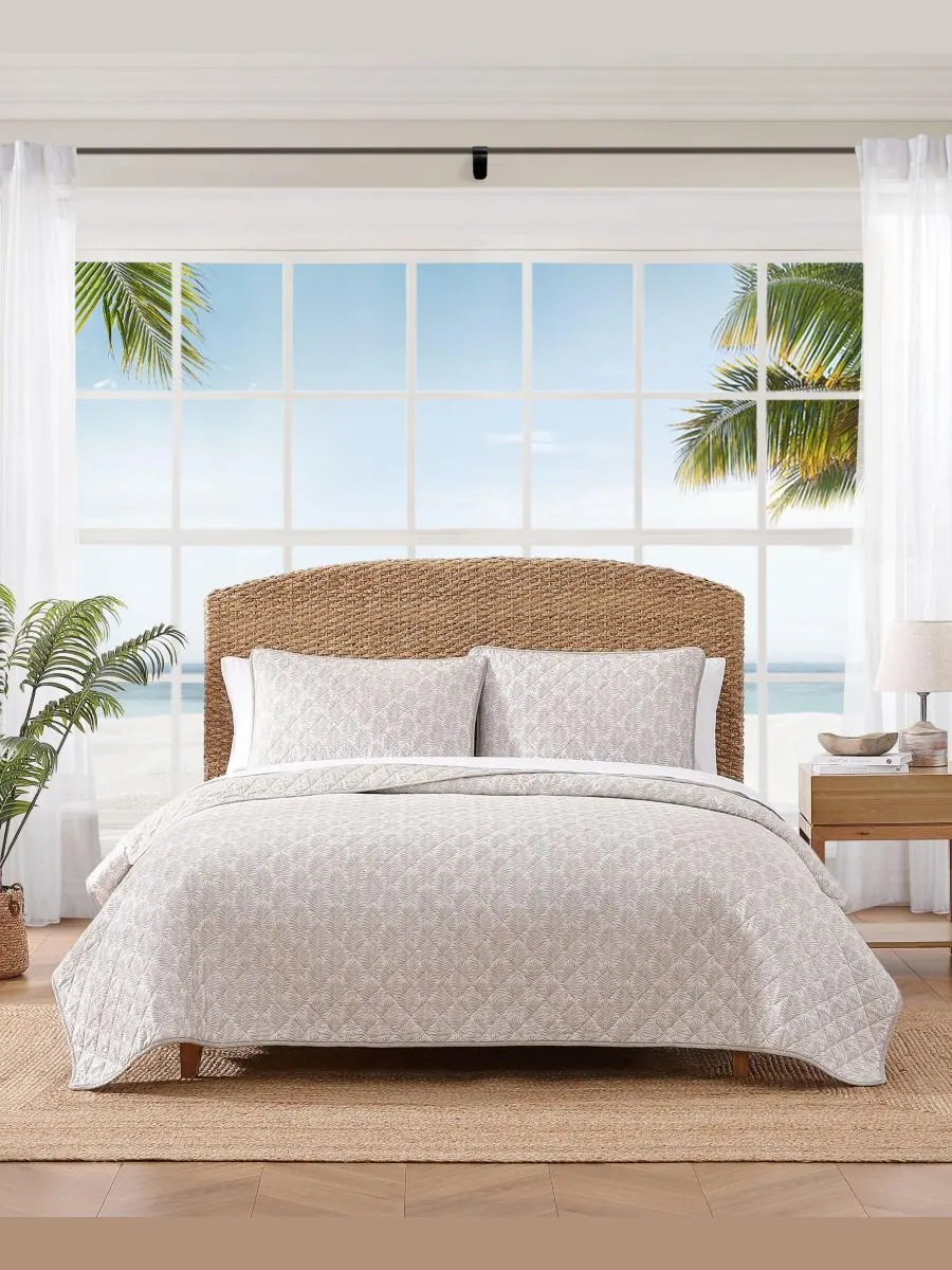 Комплект постельного белья Tommy Bahama Fronds из хлопка, двусторонний, 3 предмета, размер — изображение 1 из 9, хаки