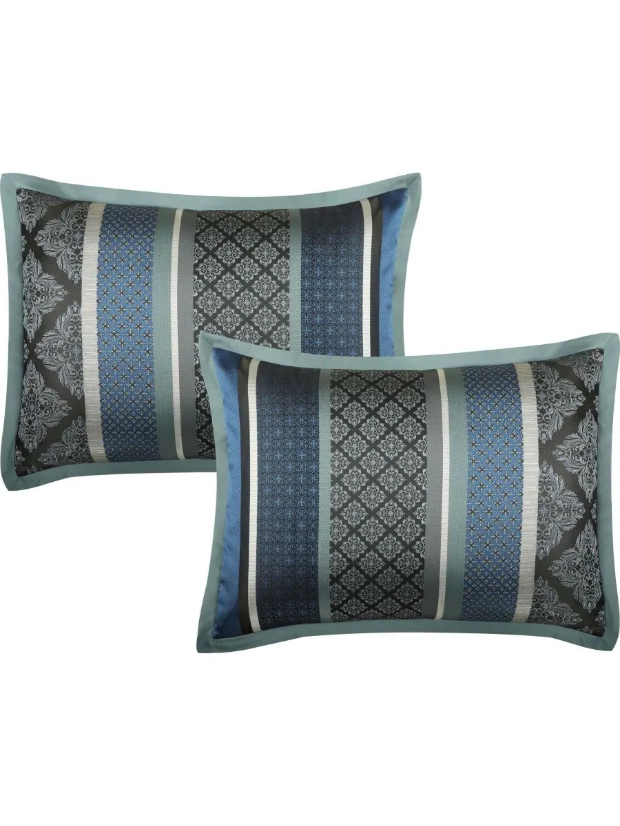 Комплект постельного белья Tefia Jacquard Damask, 7 предметов, размер King Stratford Park — изображение 3 из 5, синий