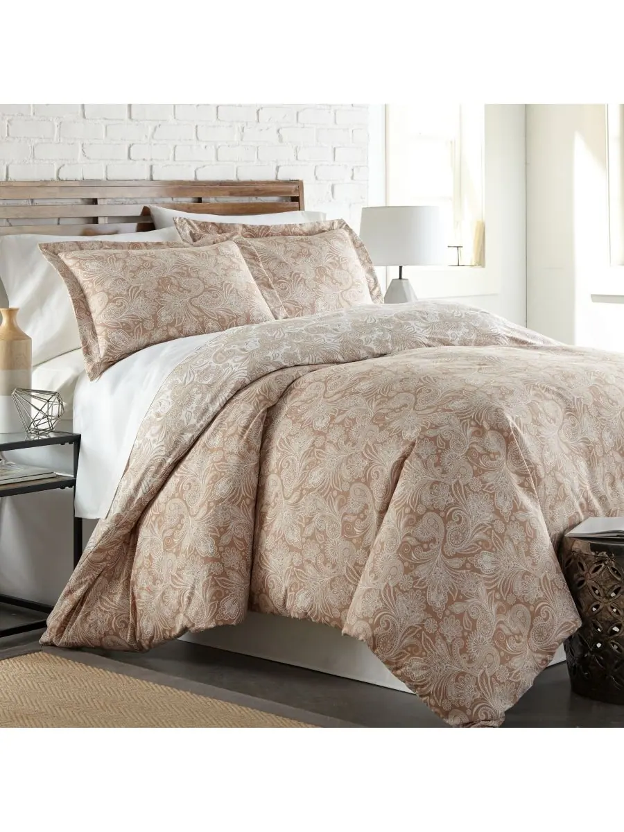 Идеальный комплект постельного белья с узором «пейсли», размер Full/Queen Southshore Fine Linens — изображение 1 из 5, тауп