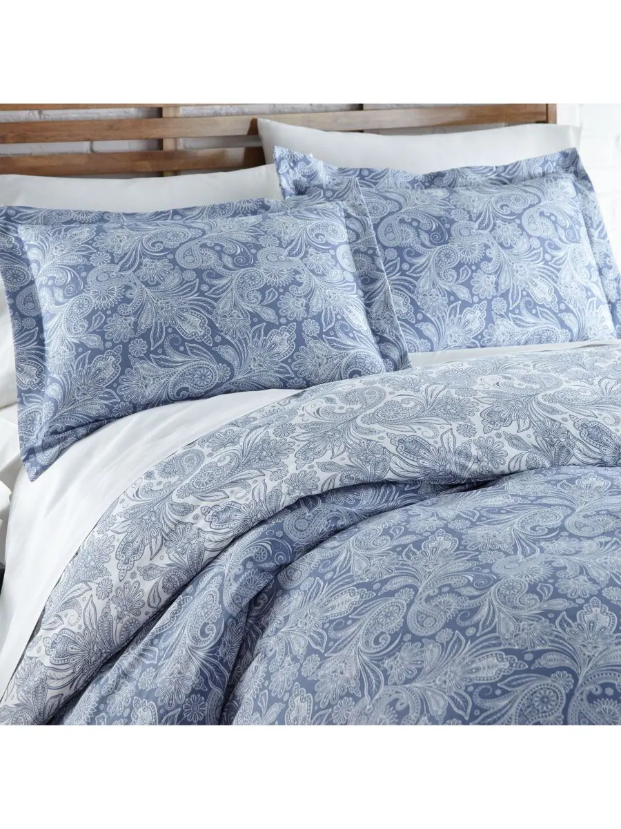 Идеальный комплект постельного белья с узором «пейсли», размер Full/Queen Southshore Fine Linens — изображение 4 из 5, коралл