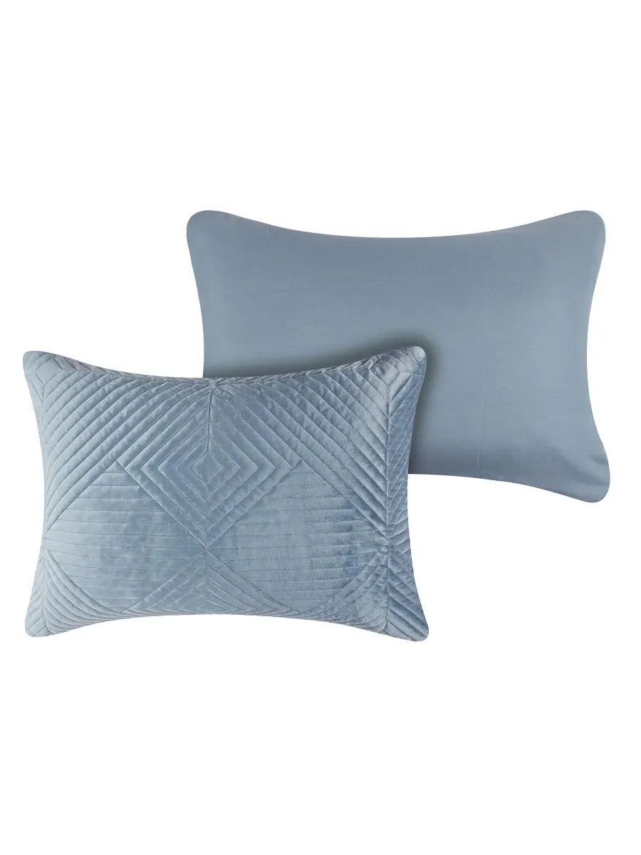 Комплект постельного белья Riviera Velvet Finely Stitched из 2 предметов, размер Twin/Twin XL — изображение 2 из 4, синий