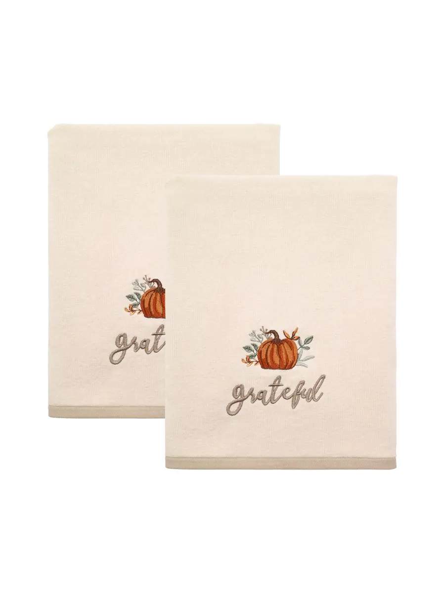 Набор банных полотенец Grateful Patch Harvest из хлопка, 2 шт., 68 см x 132 см Avanti — изображение 1 из 3, белый