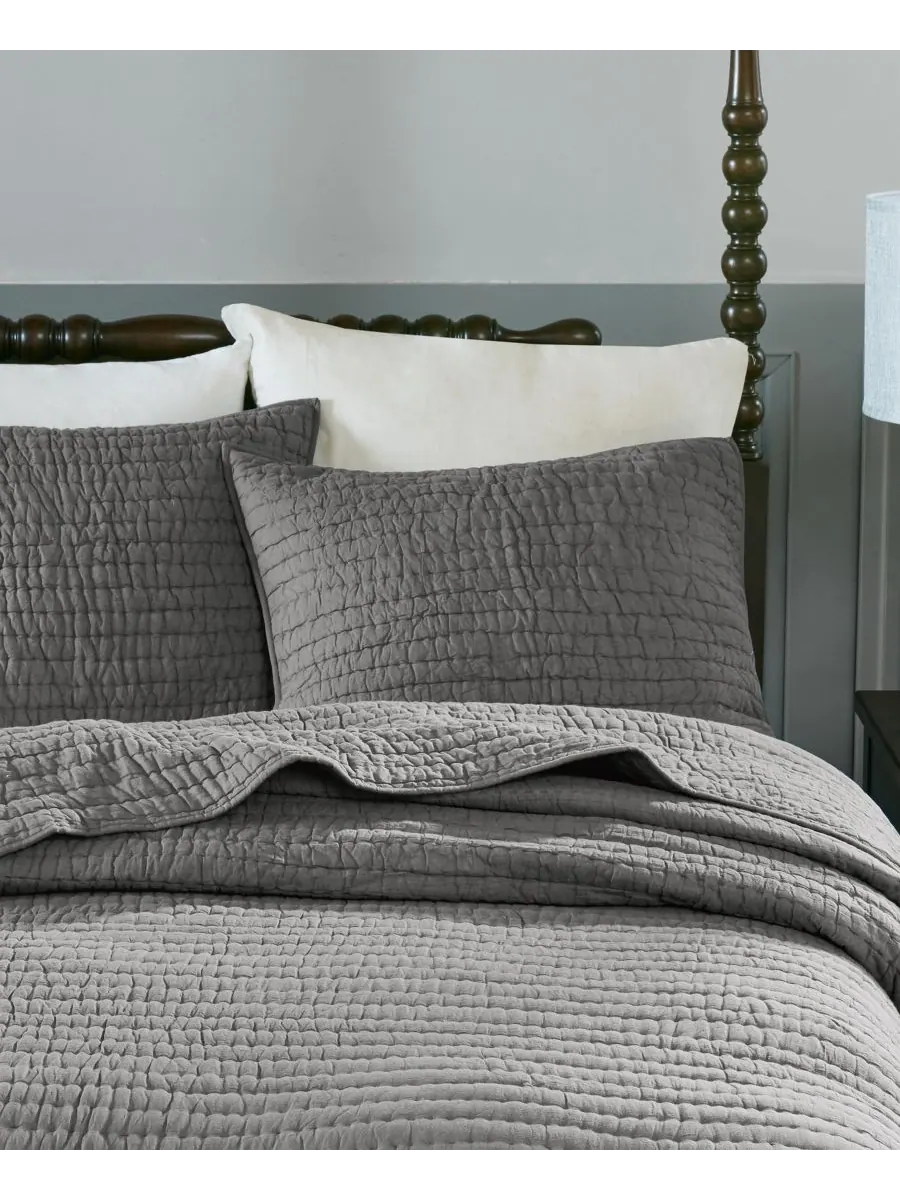 Комплект постельного белья signature serene, состоящий из 3 предметов, с ручной стежкой, размер — изображение 4 из 6, серый