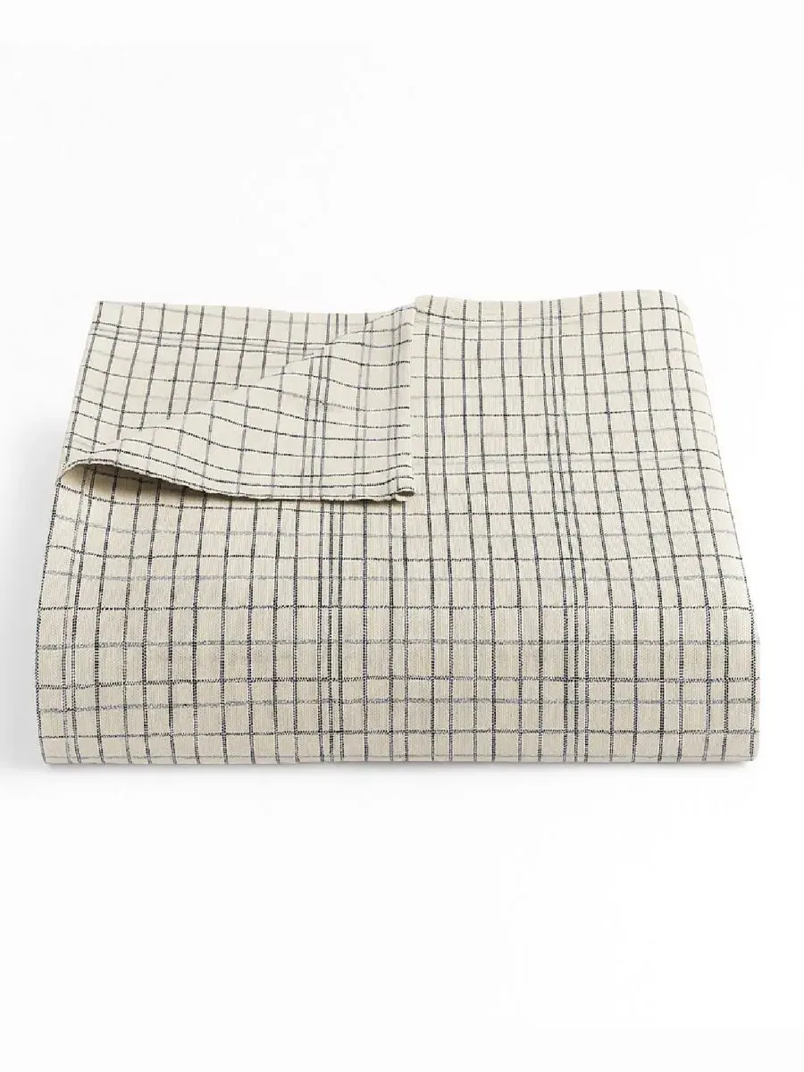 Плед из пряжи с пледовым рисунком Dot Dash Plaid Calvin Klein — изображение 1 из 6, черный бежевый