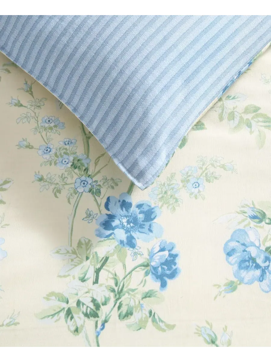 Комплект постельного белья Blossom Dance из 3 предметов, размер King Laura Ashley — изображение 5 из 7, желтый синий