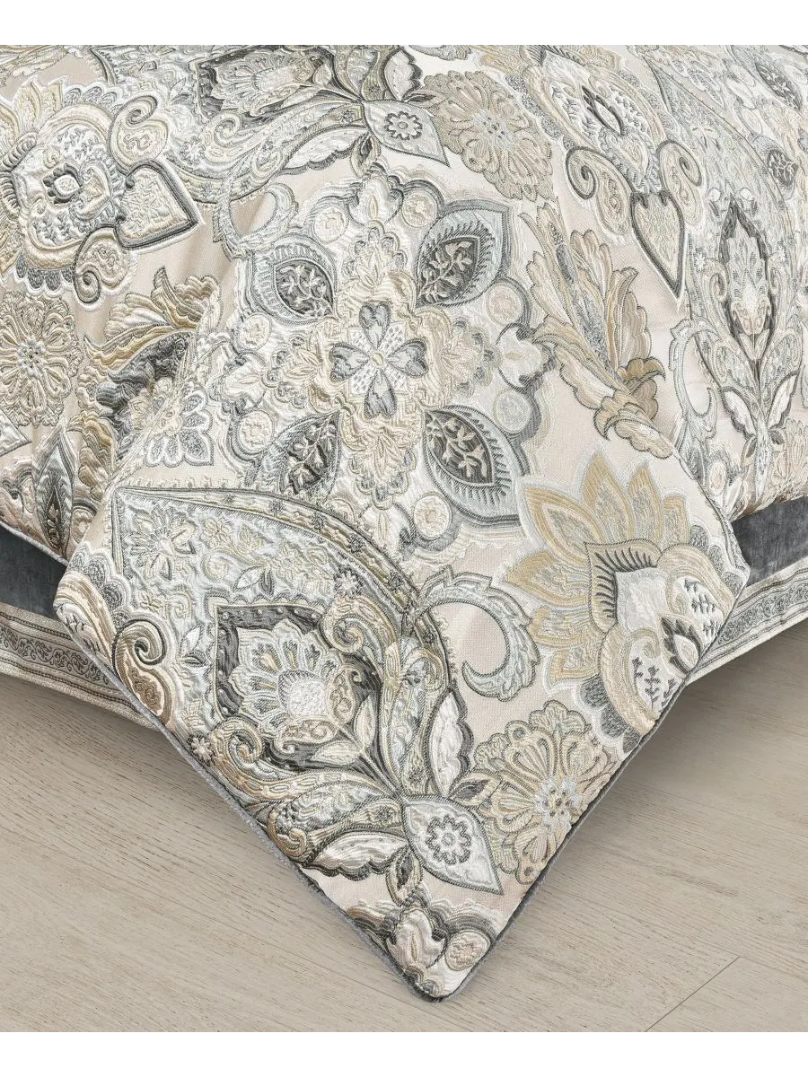 Комплект постельного белья Annabelle Damask из 4 предметов, размер King J Queen New York — изображение 2 из 4, голубой