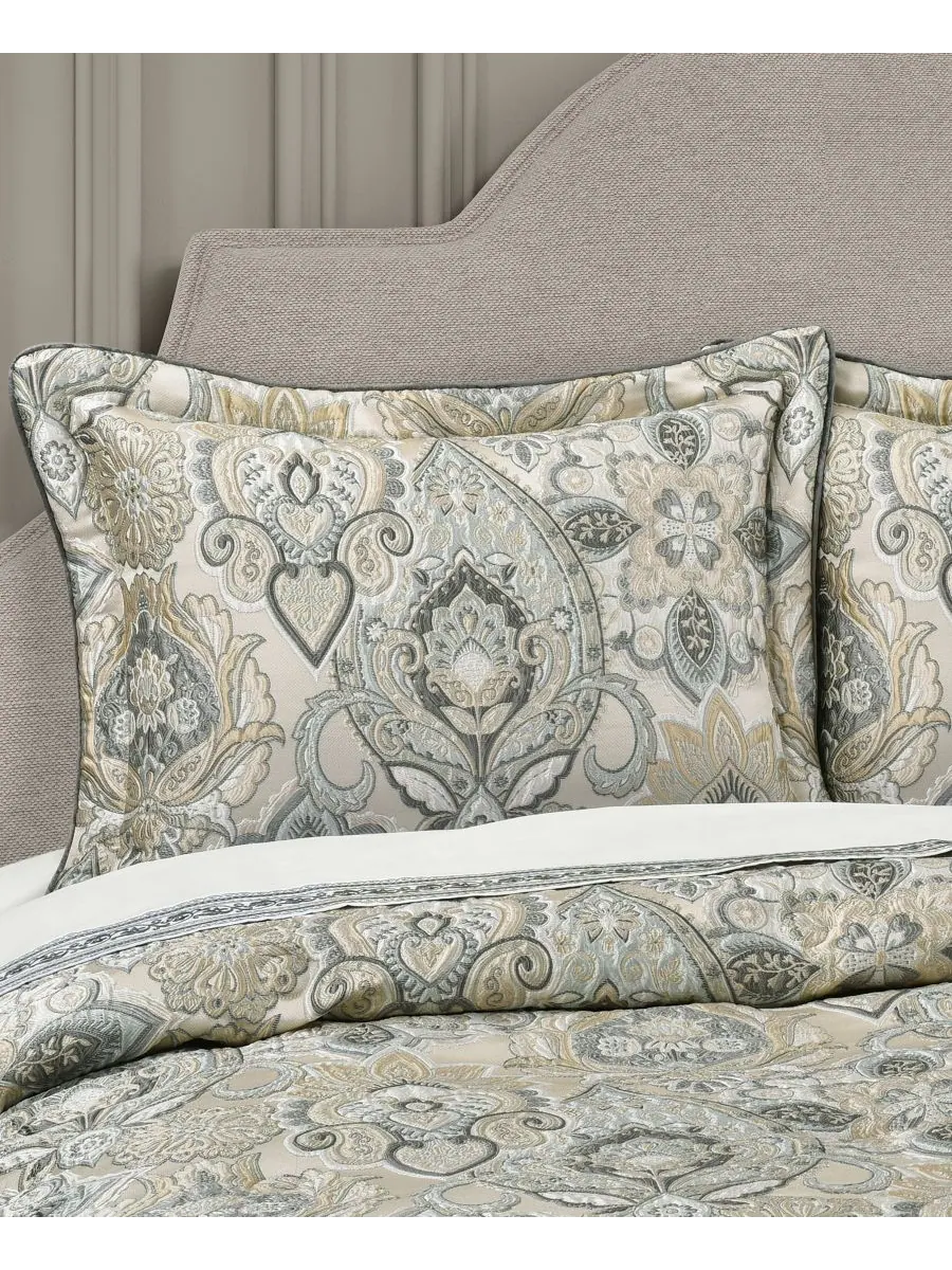 Комплект постельного белья Annabelle Damask из 4 предметов, размер King J Queen New York — изображение 3 из 4, голубой