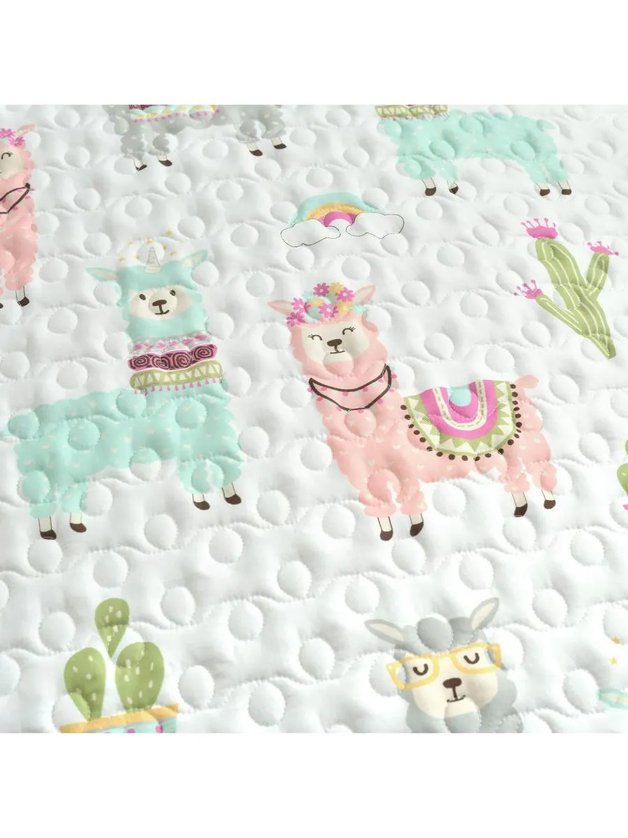 Детский комплект постельного белья Southwest Llama Cactus из 4 предметов, размер Full/Queen Lush — изображение 7 из 9