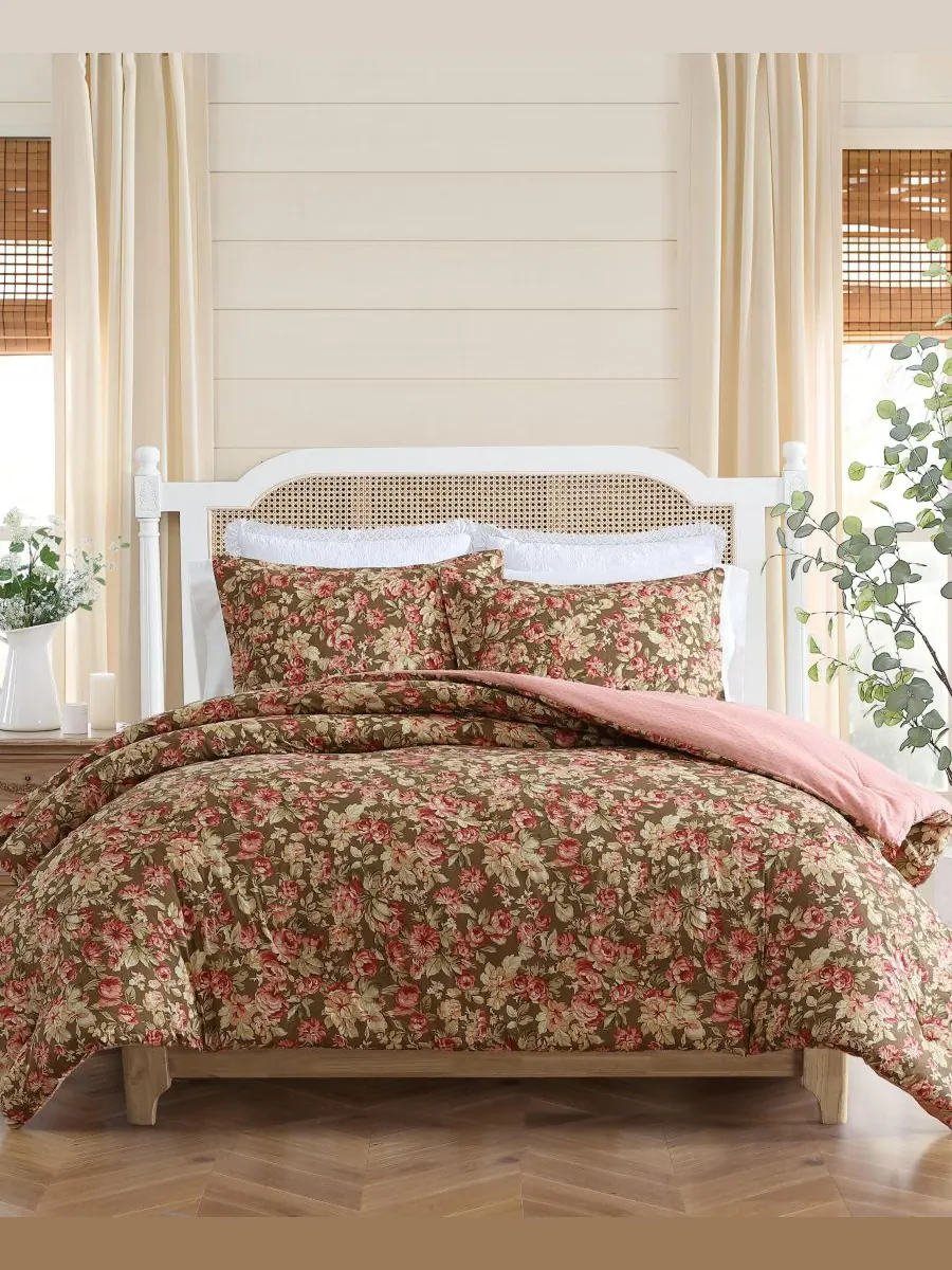 Двусторонний комплект постельного белья Bloomsbury из 2 предметов, размер Twin Laura Ashley — изображение 1 из 9, коричневый