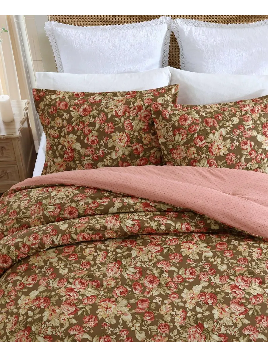 Двусторонний комплект постельного белья Bloomsbury из 2 предметов, размер Twin Laura Ashley — изображение 3 из 9, коричневый