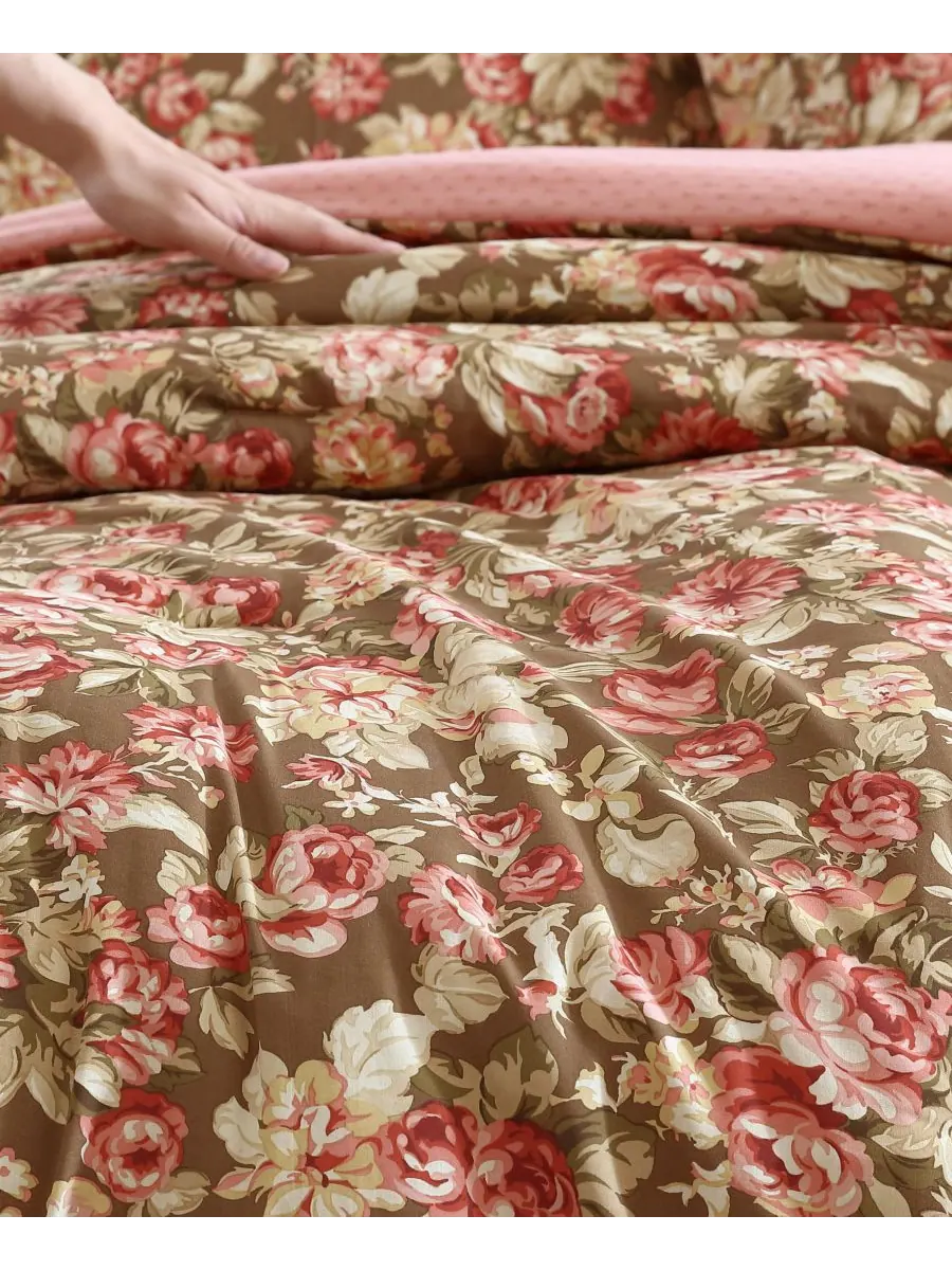 Двусторонний комплект постельного белья Bloomsbury из 2 предметов, размер Twin Laura Ashley — изображение 6 из 9, коричневый