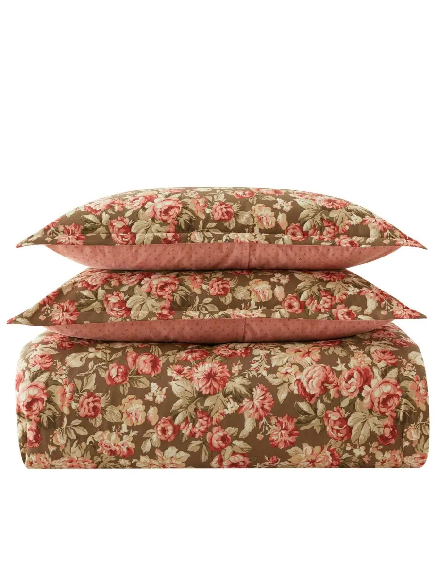 Двусторонний комплект постельного белья Bloomsbury из 2 предметов, размер Twin Laura Ashley — изображение 8 из 9, коричневый