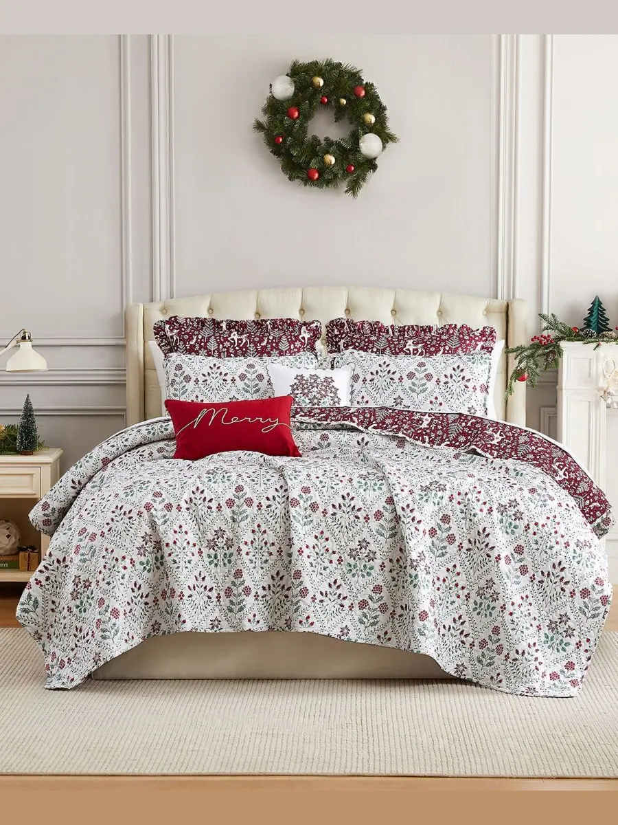 Комплект постельного белья Holiday Harmony из 7 предметов, размер King/California King Southshore — изображение 1 из 5, белый