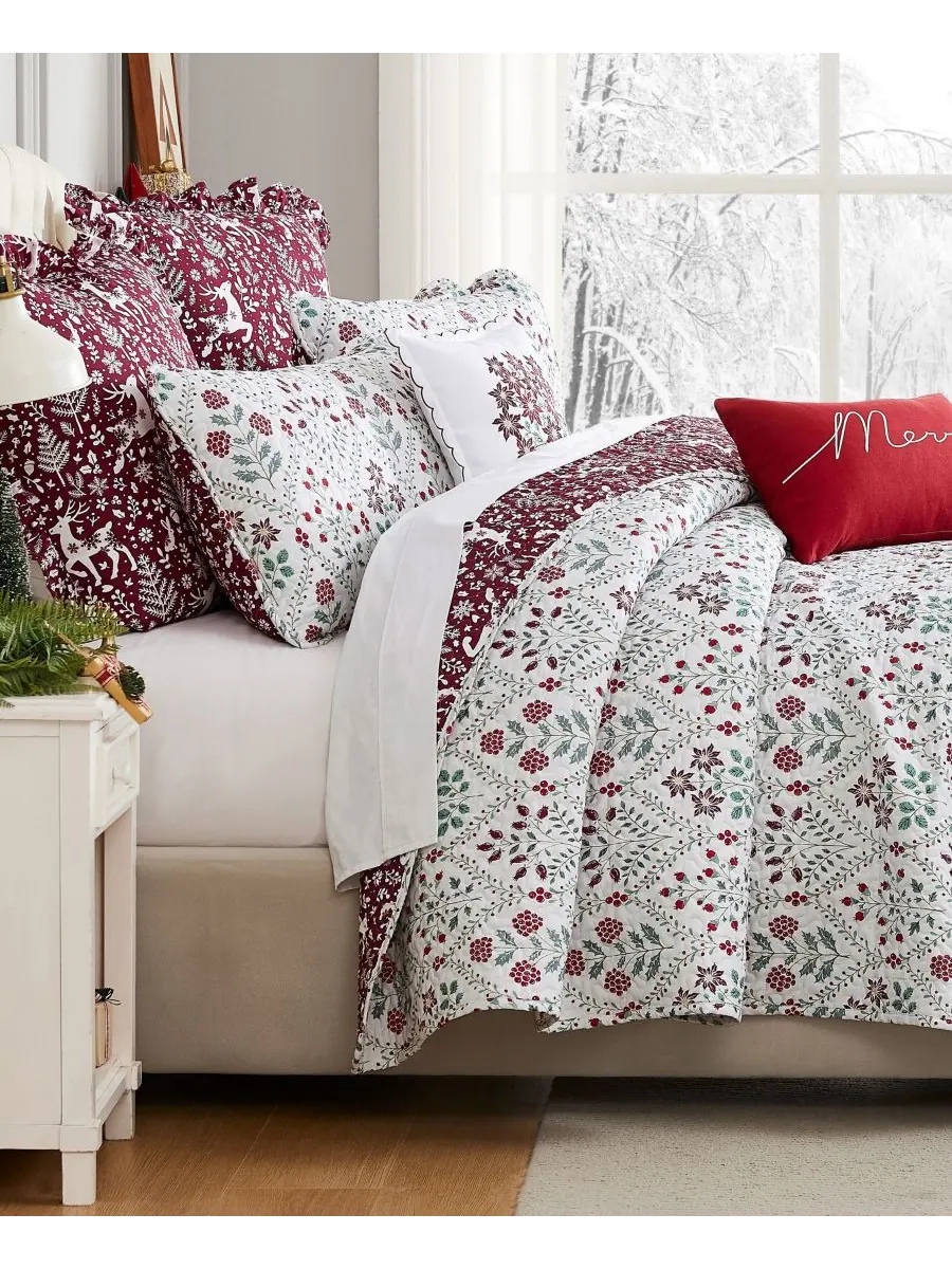 Комплект постельного белья Holiday Harmony из 7 предметов, размер King/California King Southshore — изображение 5 из 5, белый