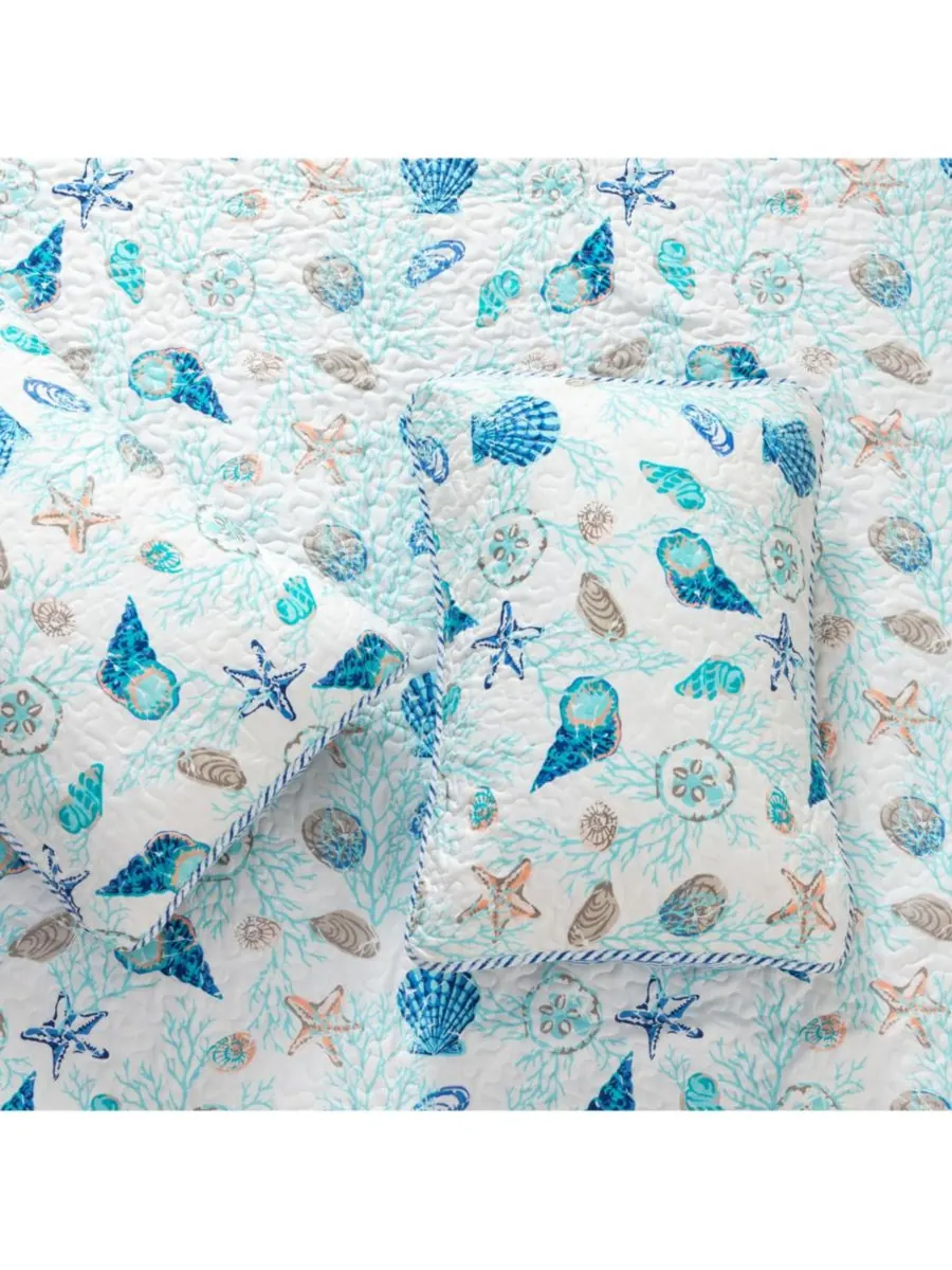 Комплект постельного белья из микрофибры Coastal с наволочками Linery & Co, Blue coral, Twin/Twin XL — изображение 6 из 6