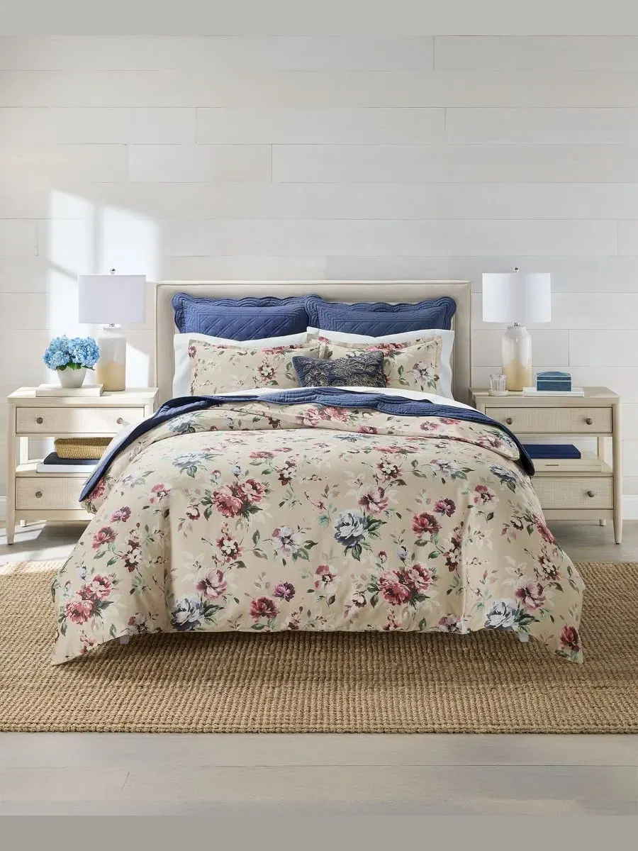 Комплект постельного белья Ophelia Floral, 3 предмета, King Charter Club — изображение 7 из 8, бежевый