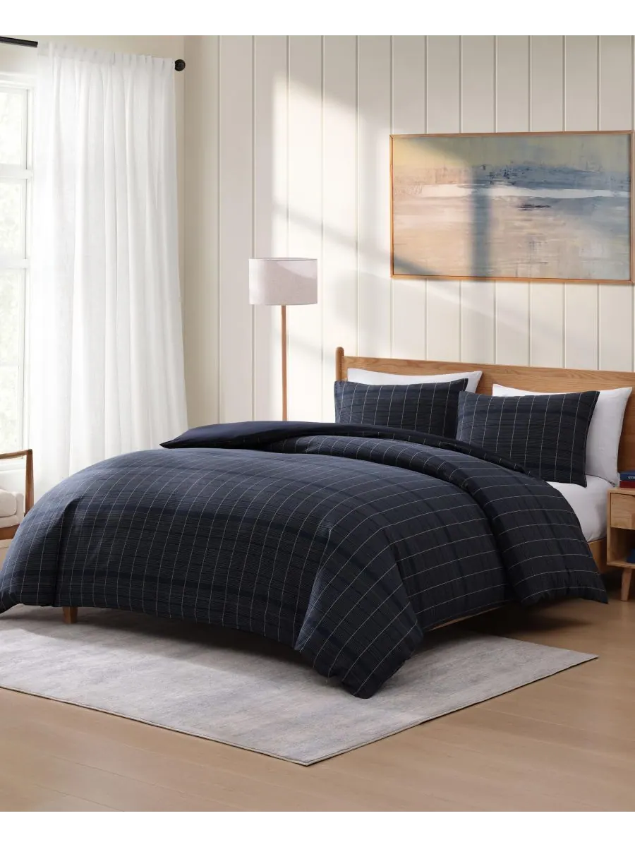 Tommy Hilfiger комплект постельного белья окрашенный пряжей Cold Spring из смеси хлопка из 3 — изображение 3 из 7, синий