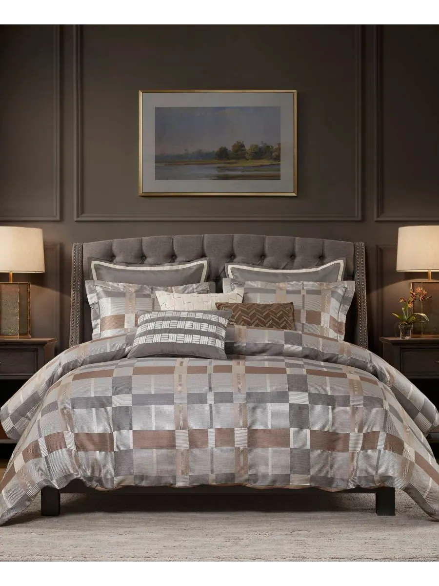 Комплект постельного белья Prescott Jacquard из 8 предметов, размер Queen Madison Park Signature — изображение 1 из 10, тауп