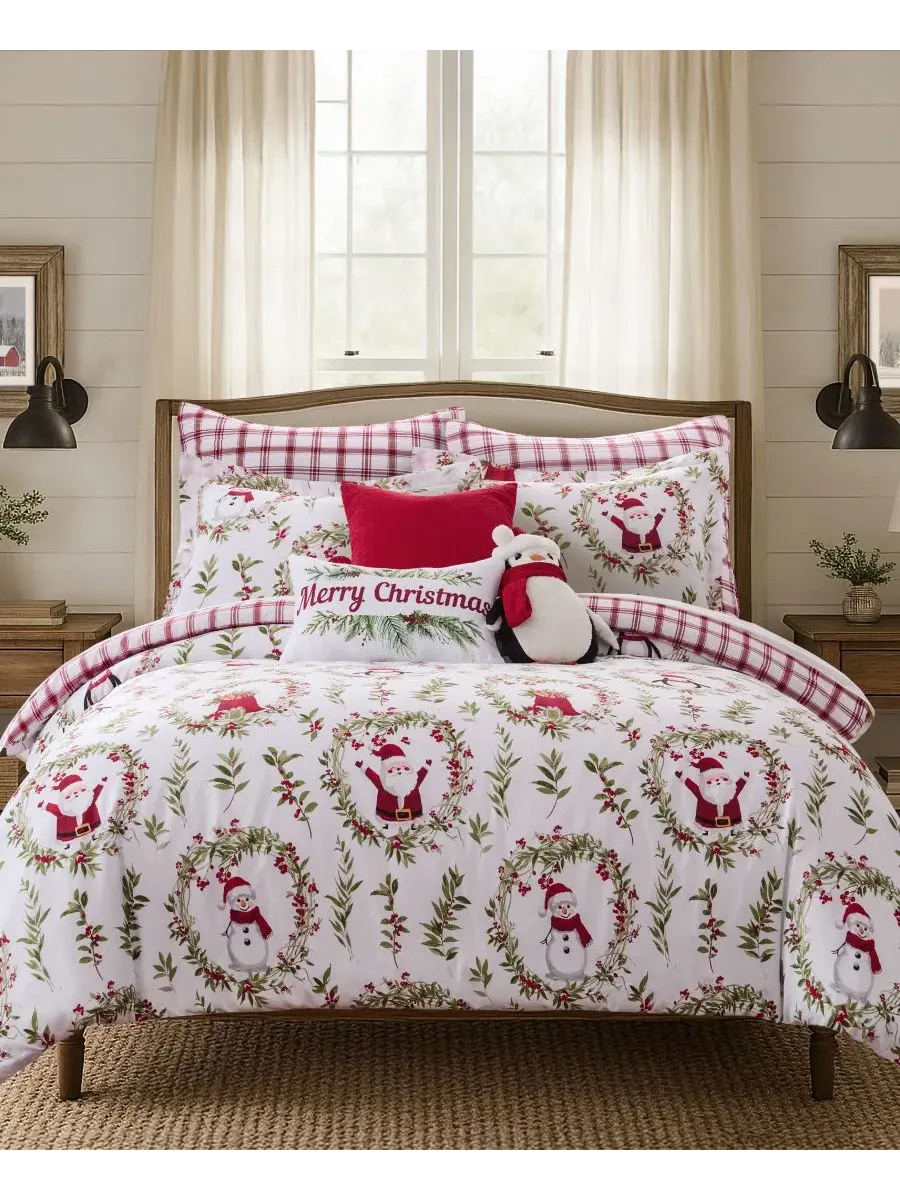 Комплект постельного белья Home Pine and Plaid, двусторонний, 3 предмета, размер King Levtex — изображение 2 из 5, мульти