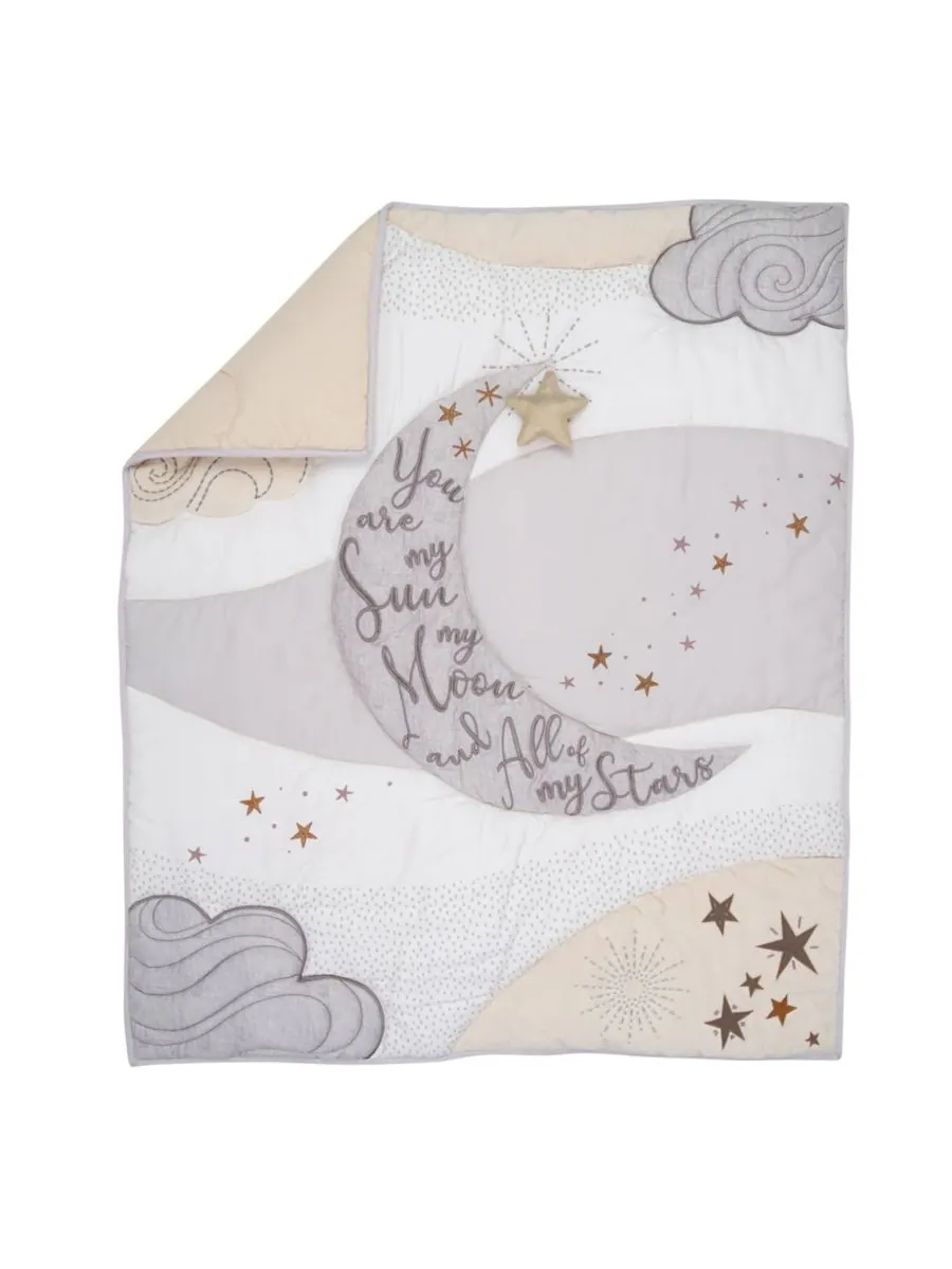 Комплект постельного белья для детской кроватки Baby Goodnight Moon из 3 предметов, посвященный — изображение 2 из 8, белый