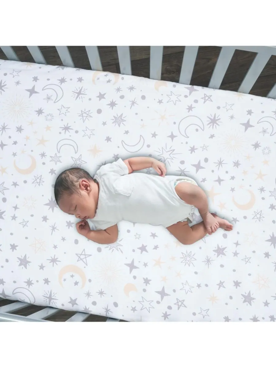 Комплект постельного белья для детской кроватки Baby Goodnight Moon из 3 предметов, посвященный — изображение 5 из 8, белый