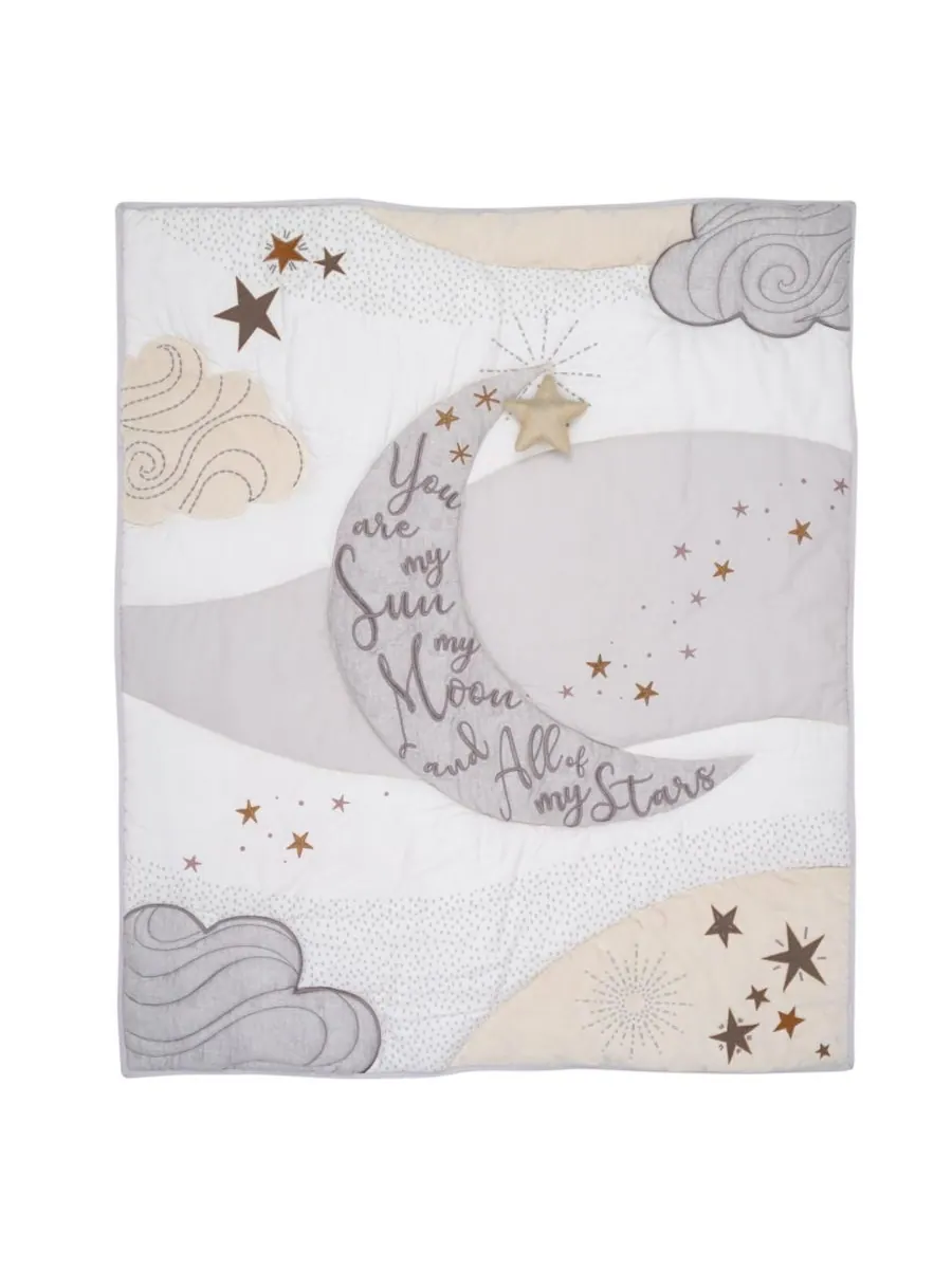Комплект постельного белья для детской кроватки Baby Goodnight Moon из 3 предметов, посвященный — изображение 6 из 8, белый