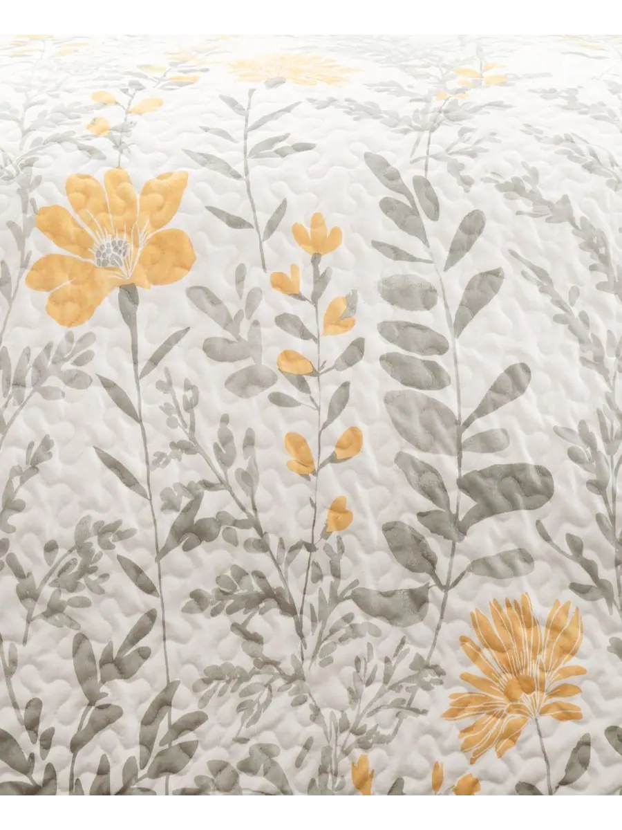 Комплект постельного белья Aprile Floral, 3 предмета, двусторонний, размер Full/Queen Lush Décor — изображение 4 из 5, желтый