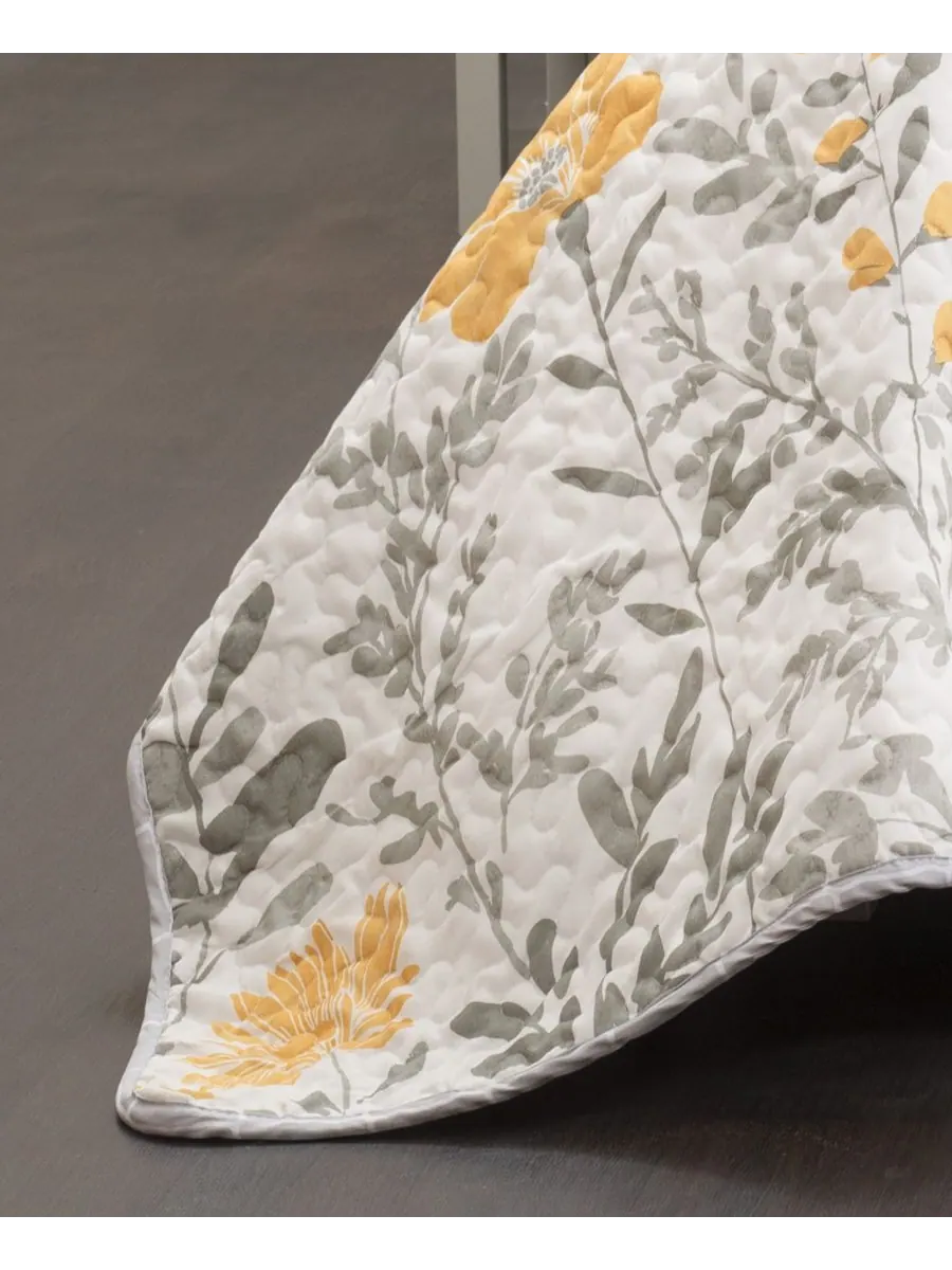 Комплект постельного белья Aprile Floral, 3 предмета, двусторонний, размер Full/Queen Lush Décor — изображение 5 из 5, желтый