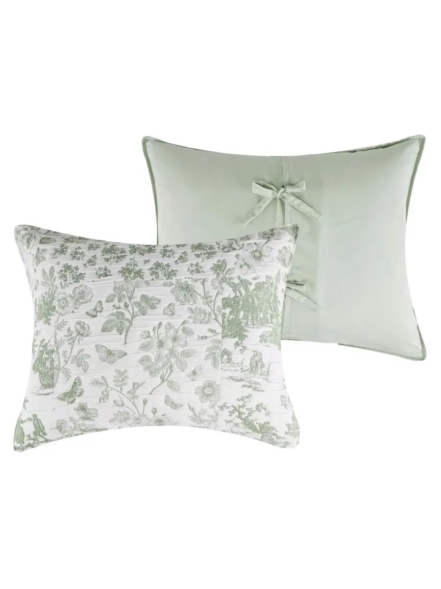 Покрывало с наволочками 2-предметный набор, Twin/Twin XL, Patchwork Toile Greenland Home Fashions — изображение 4 из 6